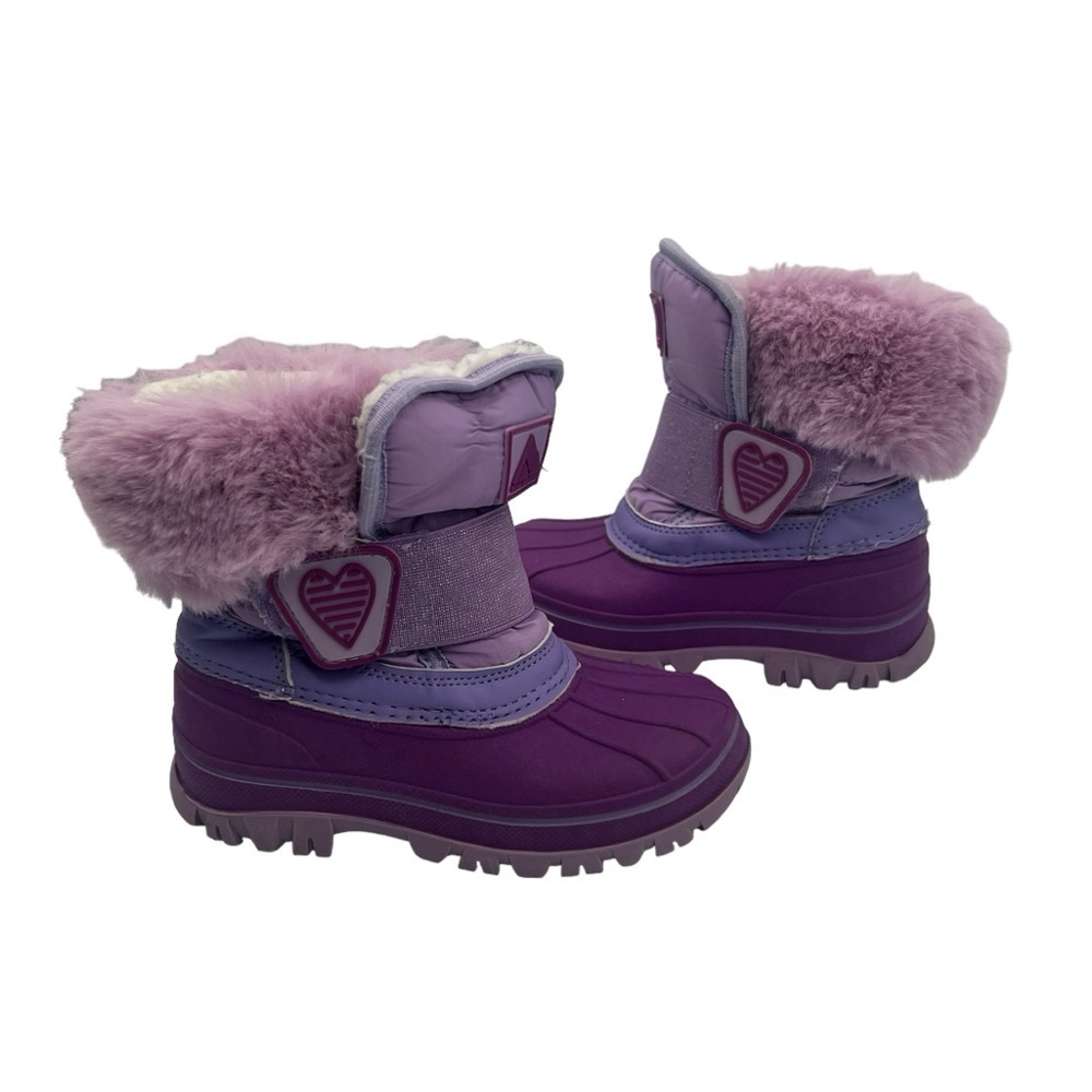 Nova Mountain Purple Faux Sherpa Winter Boots Size 10 Toddler